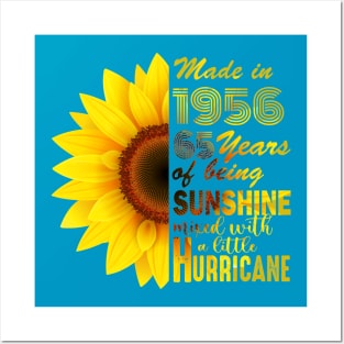 Vintage 1956 Sunflower 65th Birthday Awesome Gift Posters and Art